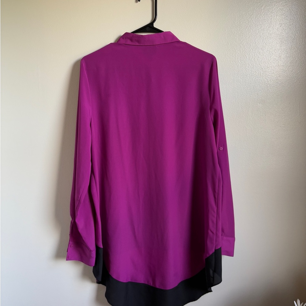 Nicole Pink and Black Long Sleeve Button Down Shirt - Picture 3 of 5